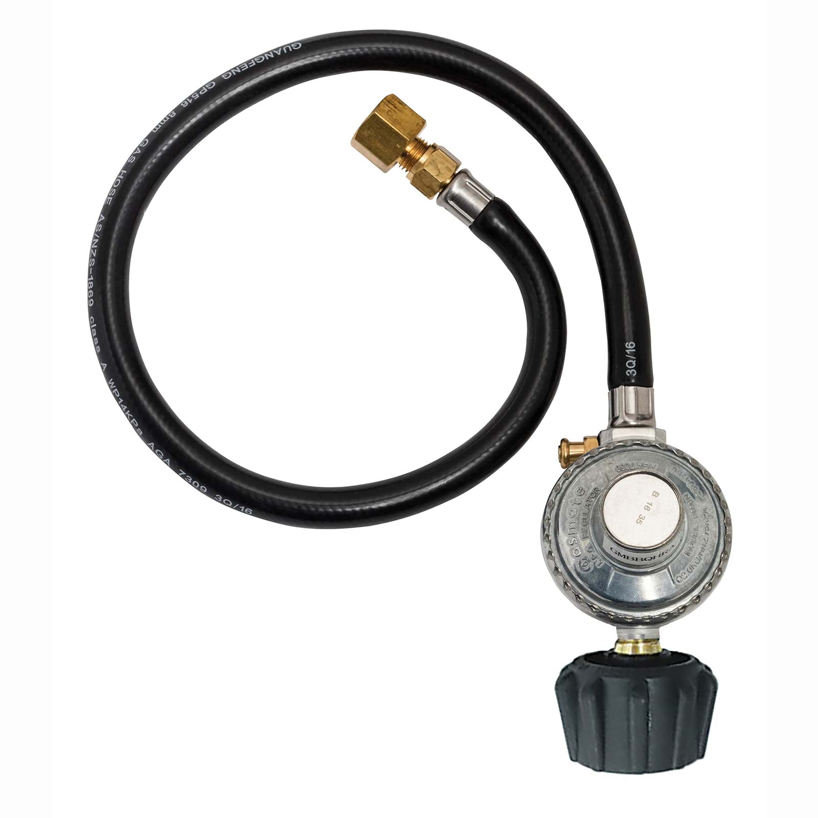 Gasmate Safe Lok® BBQ Hose & Reg 1/4 BSP with Adaptor