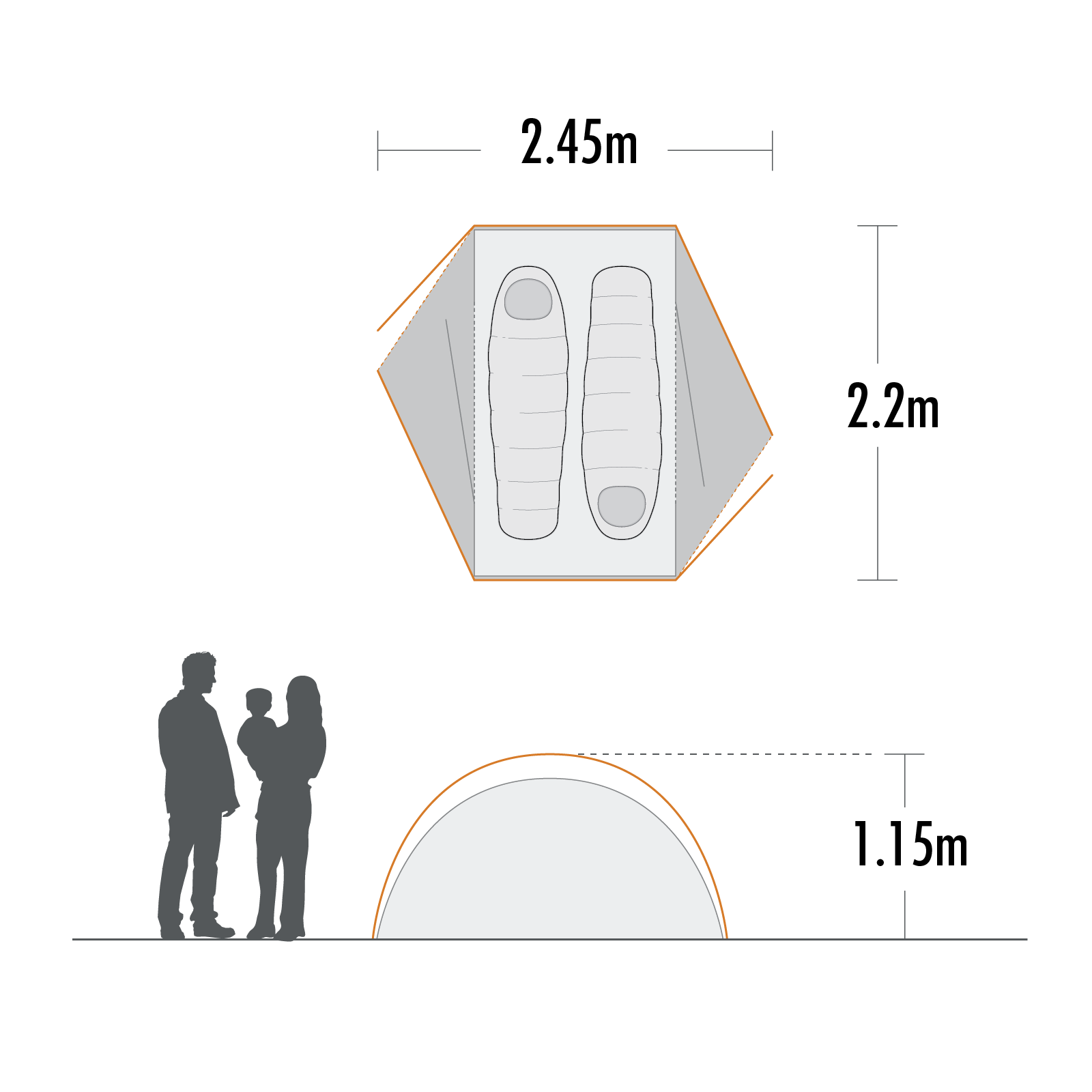 2 man tent size in metres deals